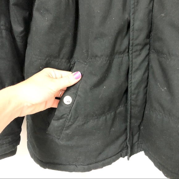 Quicksilver Mens Black Quilted Fleece Lined Jacket - Picture 4 of 12